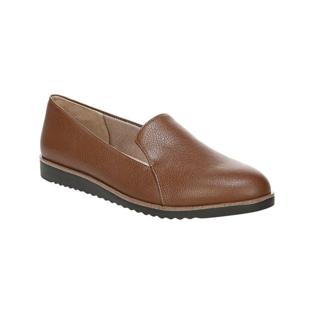 LIFE STRIDE VELOCITY Womens Brown Zendaya Round Toe Wedge Slip On Loafers 8 M